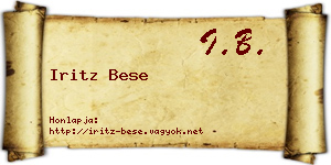 Iritz Bese névjegykártya